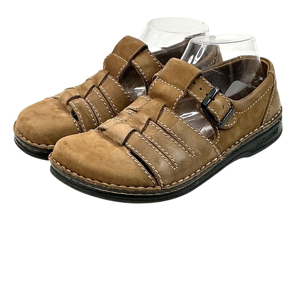 Footprints by Birkenstock L7/M5 Fisherman Sandals Brown Leather Mens/Womens BOHO - Picture 7 of 16
